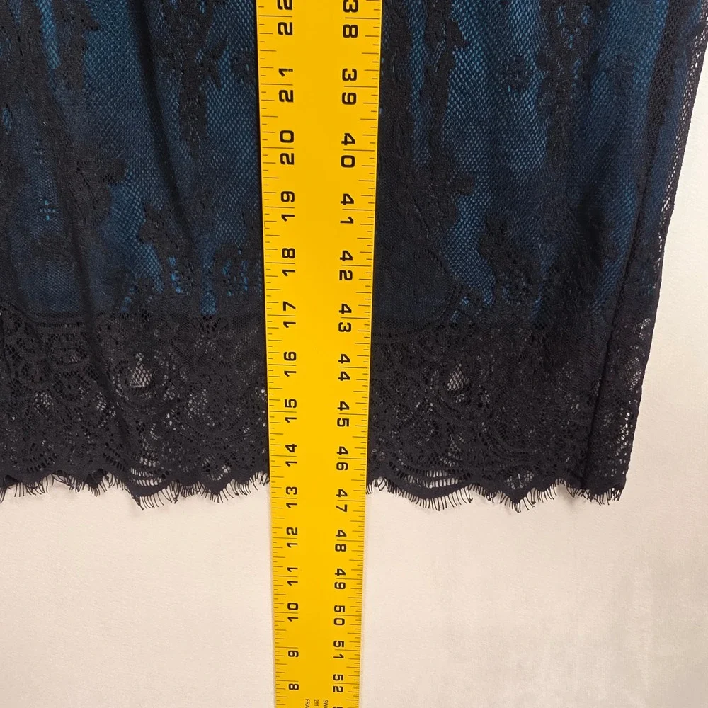 Lane Bryant Lace Dress Womens 24 Teal Black‎ Goth Romantic Whimsigoth Cocktail